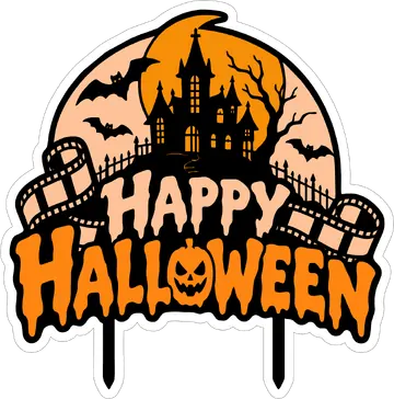 Topo de Bolo Happy Halloween PNG