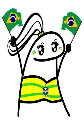 Flork Menina Torcedora do Brasil PNG