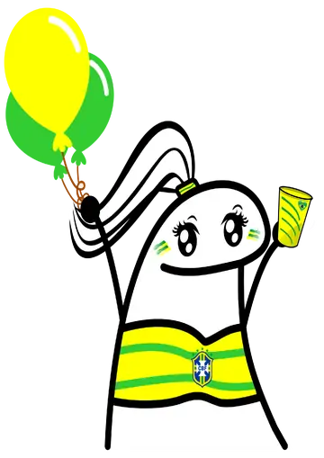 Flork Torcedora com Balões e Copo PNG