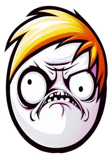 Figurinha Raiva Derp Face PNG