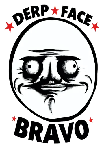 Figurinha Derp Face Bravo PNG
