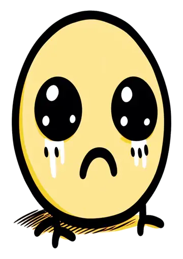 Figurinha Derp Face Triste Amarela PNG