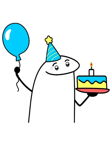 Flork de Aniversário com Balão PNG