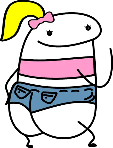 Flork Loira de Shortinho e Laço PNG