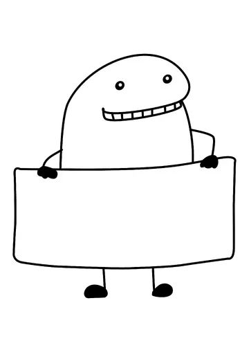 Flork Segurando Plaquinha para Frase PNG