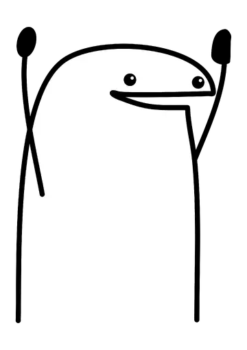 Flork Alegre com Braços Levantados PNG