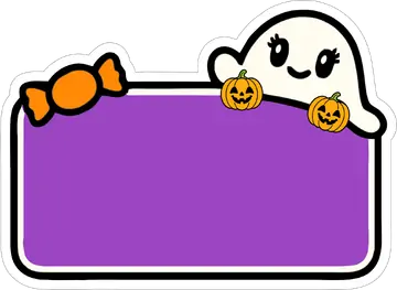 Moldura de Halloween com Fantasma PNG