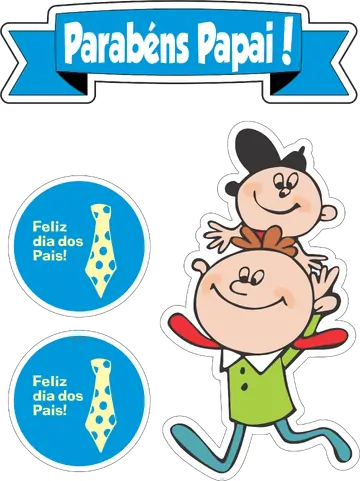 Parabéns Papai Topo de Bolo PNG