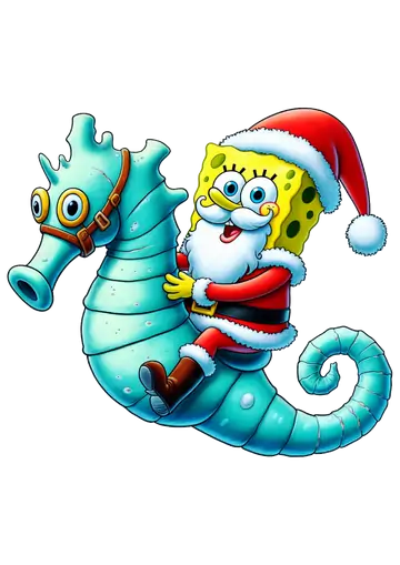 Bob Esponja Noel no Cavalo Marinho PNG