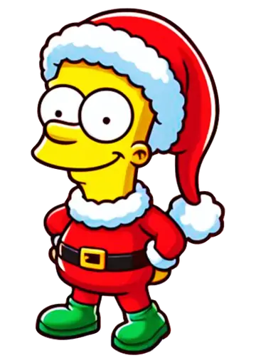 Bart Simpson com Roupa de Natal PNG