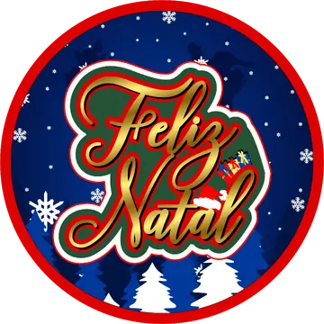 Adesivo Redondo Feliz Natal PNG