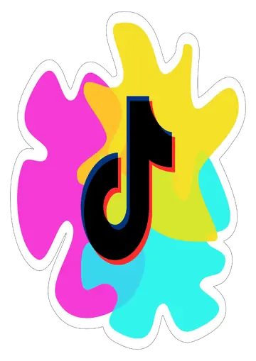 Logo TikTok com Manchas Coloridas PNG
