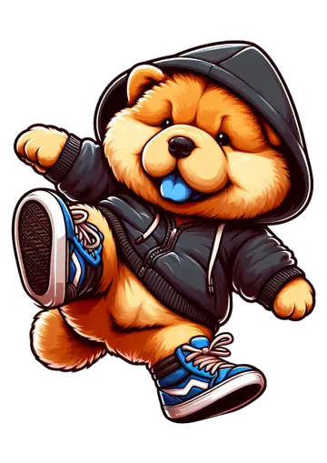 Cachorrinho Chow Chow Hip Hop PNG