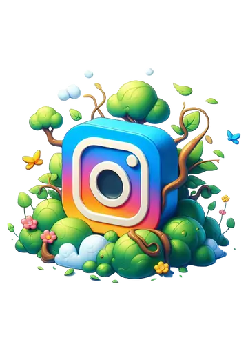 Logo do Instagram em Estilo Natureza 3D PNG