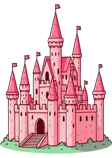 Castelo Rosa de Princesa Desenho PNG