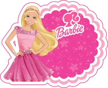 Moldura Barbie Rosa com Personagem PNG