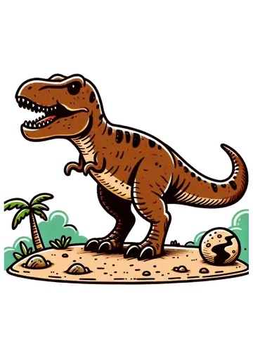Dinossauro T-Rex com Ovo PNG