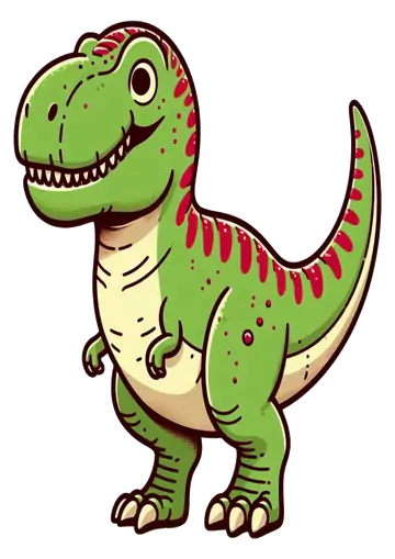 Dinossauro T-Rex Infantil Verde PNG