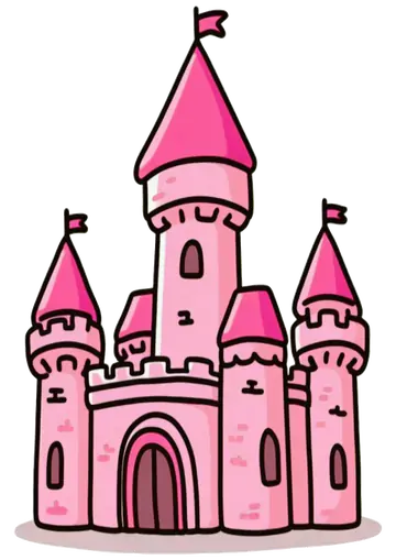 Castelo Rosa de Princesa Desenho PNG