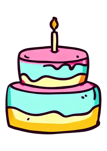 Bolo de Aniversario com Cobertura Rosa PNG