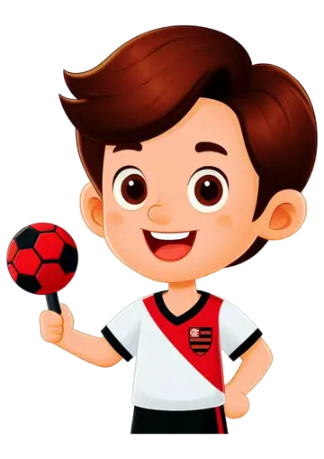 Menino Jogador do Flamengo com Bola PNG