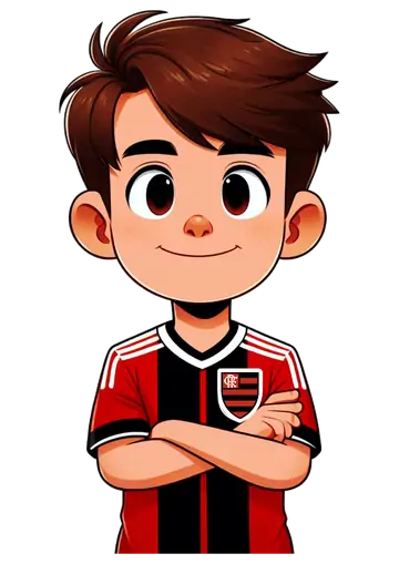 Menino Torcedor do Flamengo Sorrindo PNG