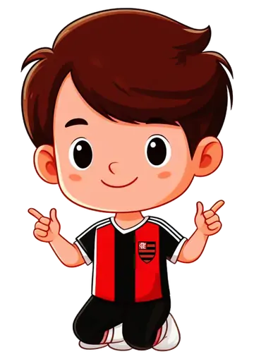 Menino Jogador do Flamengo Apoiado PNG